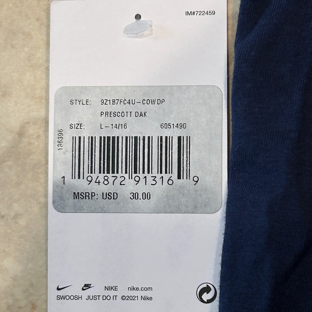 The Nike Tee Dallas Cowboys Shirt Kids L Navy Blue Dak Prescott NFL Player Tee - Picture 4 of 11